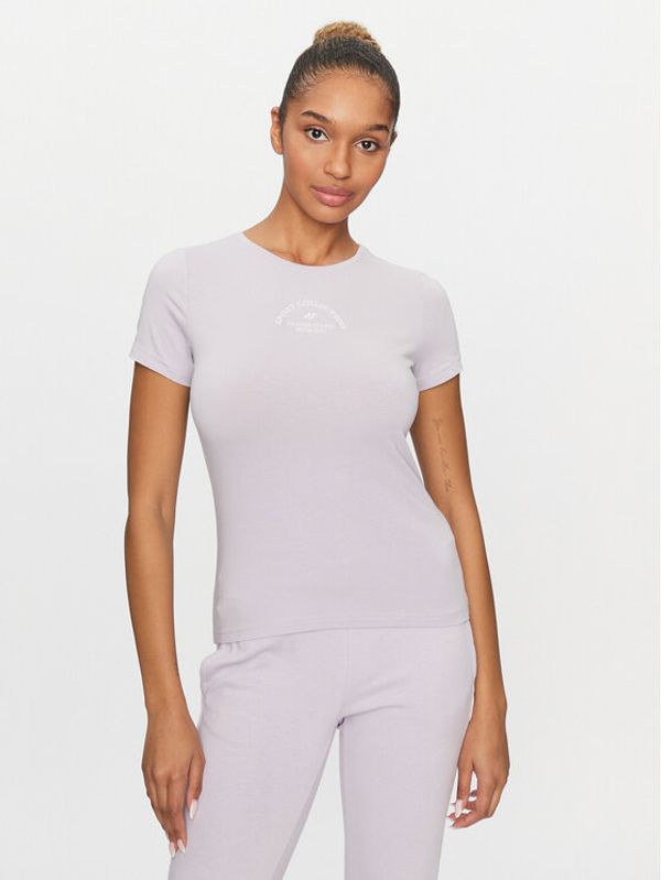 4F 4F T-shirt 4FAW23TTSHF0903 Ljubičasta Slim Fit