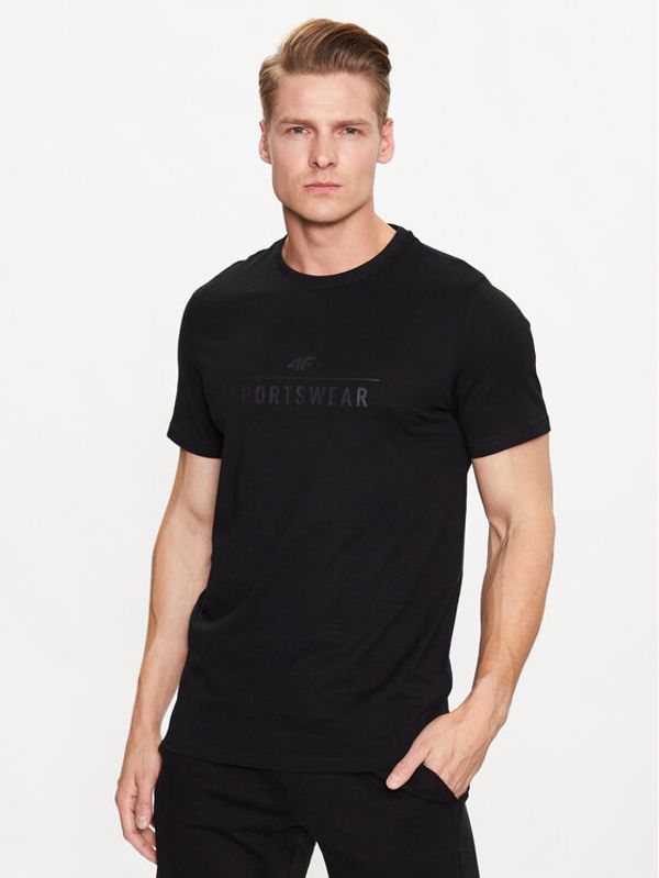 4F 4F T-shirt 4FSS23TTSHM539 Crna Regular Fit
