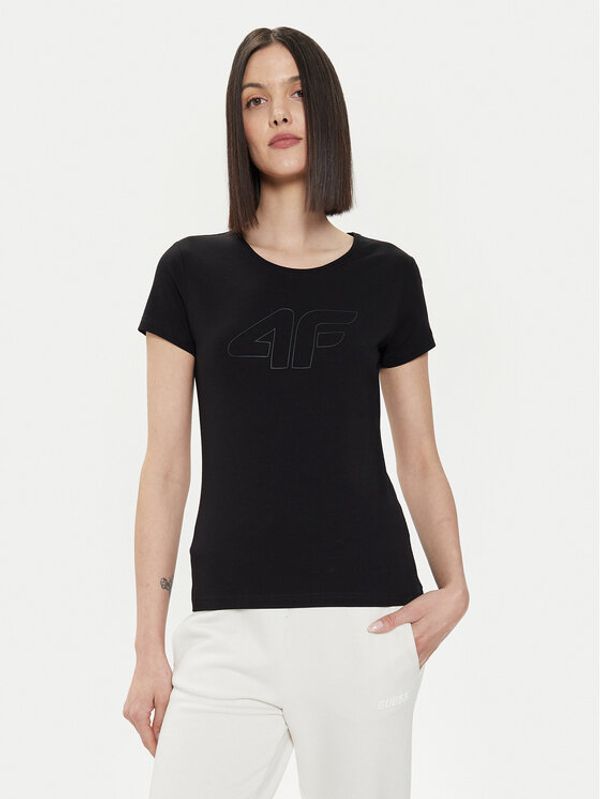 4F 4F T-shirt 4FWSS24TTSHF1163 Crna Slim Fit