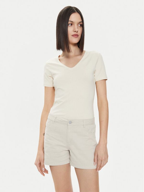 4F 4F T-shirt 4FWSS24TTSHF1359 Écru Slim Fit