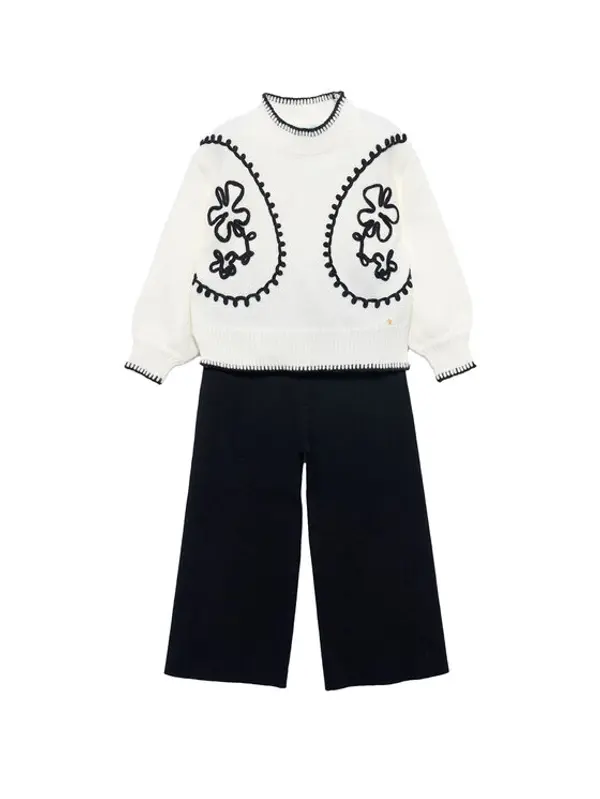 Abel & Lula Abel & Lula Set džemper, hlače i portikla 5729 Crna Regular Fit
