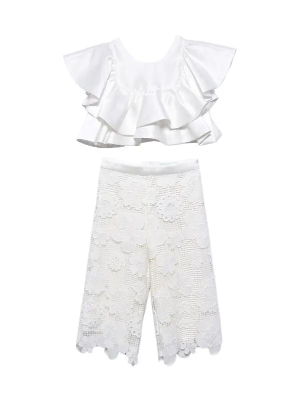 Abel & Lula Abel & Lula Set majica i hlače 5212 Bijela Regular Fit