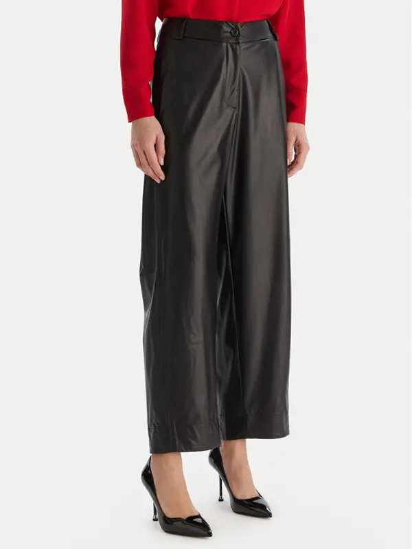 ACCESS FASHION ACCESS FASHION Hlače od imitacije kože 54-5132-188 Crna Regular Fit