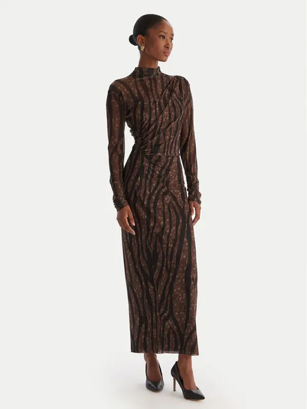 ACCESS FASHION ACCESS FASHION Koktel haljina 54-3352-0006 Smeđa Slim Fit
