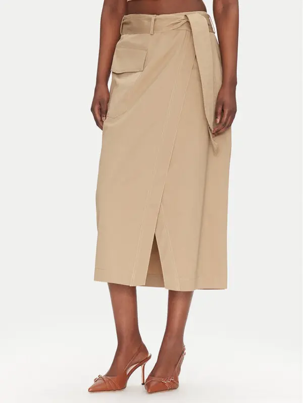 ACCESS FASHION ACCESS FASHION Midi suknja 53-6037-502 Bež Regular Fit