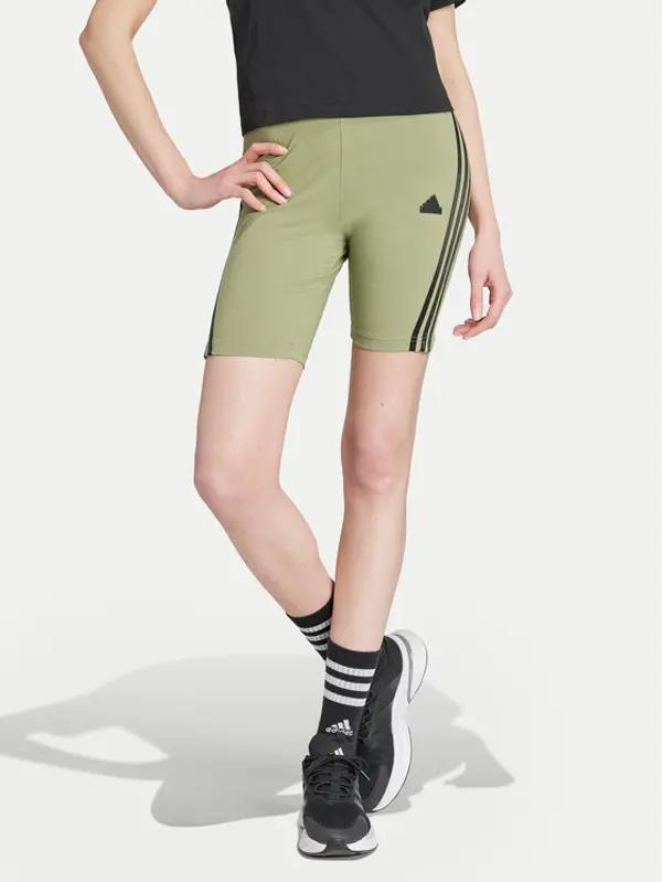 Adidas adidas Biciklističke hlače Future Icons 3-Stripes IY8109 Zelena Slim Fit