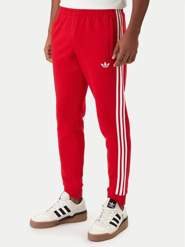 Adidas adidas Donji dio trenerke 3-Stripes KE3560 Crvena Slim Fit