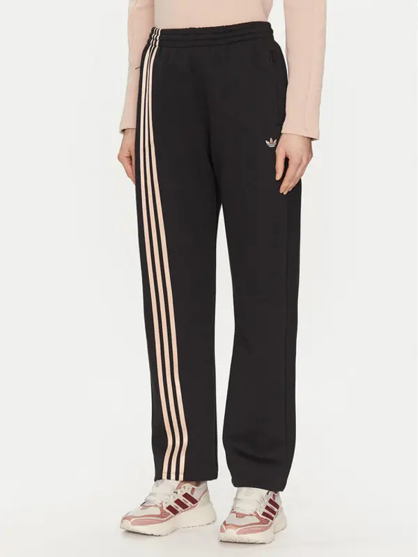 Adidas adidas Donji dio trenerke 3-Stripes Sweat JJ0941 Crna Loose Fit