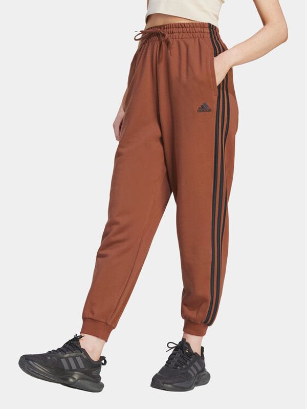 adidas adidas Donji dio trenerke Essentials 3-Stripes IL3451 Smeđa Loose Fit