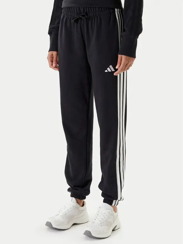 Adidas adidas Donji dio trenerke Essentials 3-Stripes JD5302 Crna Regular Fit