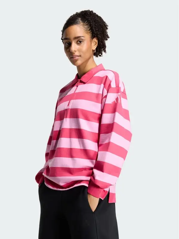 Adidas adidas Donji dio trenerke Essentials Contemporary French Terry Longsleeve Polo KR3548 Ružičasta Regular Fit