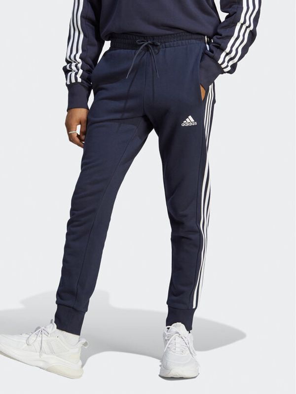 adidas adidas Donji dio trenerke Essentials French Terry Tapered Cuff 3-Stripes Joggers IC9406 Plava Regular Fit