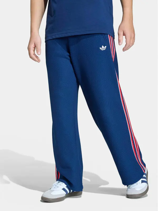 Adidas adidas Donji dio trenerke Firebird Double Knit KD7825 Tamnoplava Loose Fit