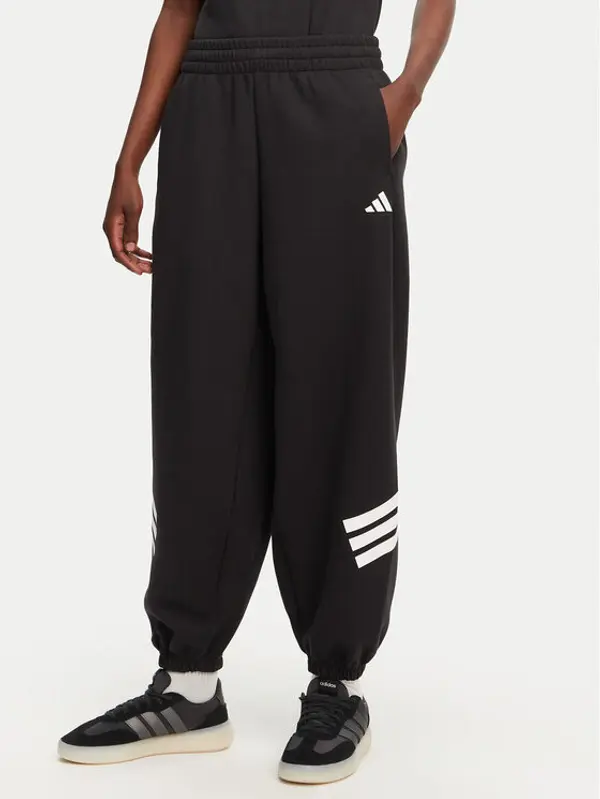 Adidas adidas Donji dio trenerke Future Icons 3-Stripes Parachute JE0141 Crna Loose Fit