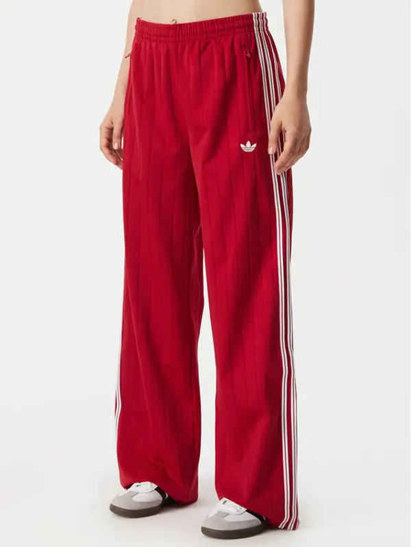 Adidas adidas Donji dio trenerke Pinstripe Firebird Loose Trackpant KS9977 Crvena Wide Leg