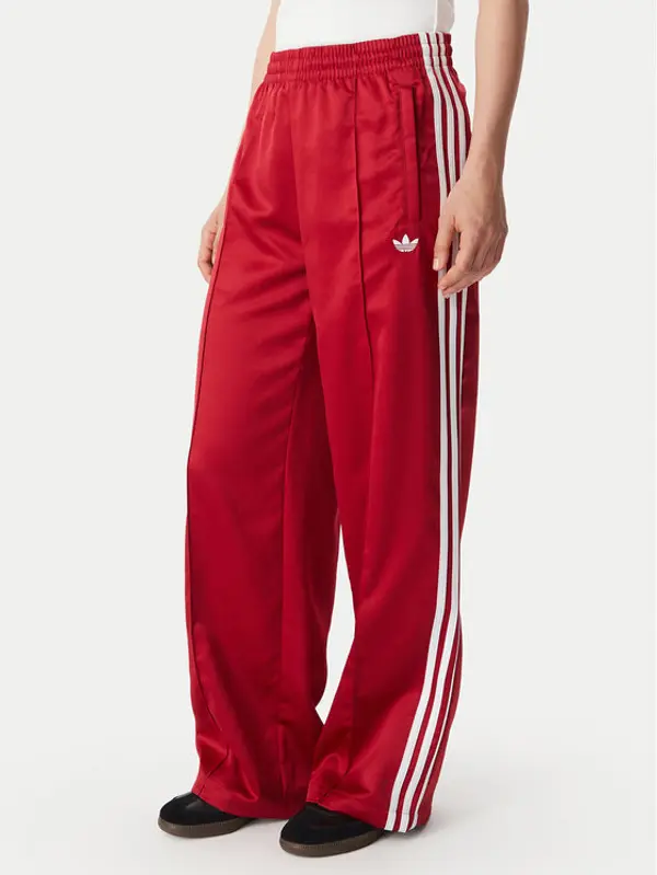 Adidas adidas Donji dio trenerke Satin Sst Loose Trackpant KS7338 Crvena Relaxed Fit