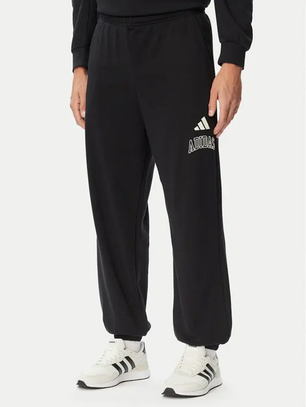 Adidas adidas Donji dio trenerke Seasonal Essentials Collegiate French Terry Cuffed KF4264 Crna Regular Fit