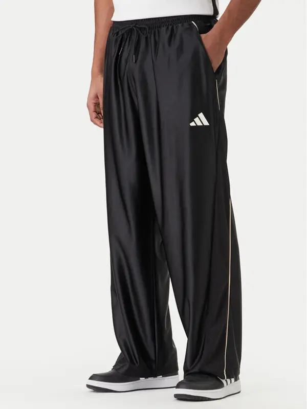 Adidas adidas Donji dio trenerke Stadium Shiny JZ6848 Crna Loose Fit