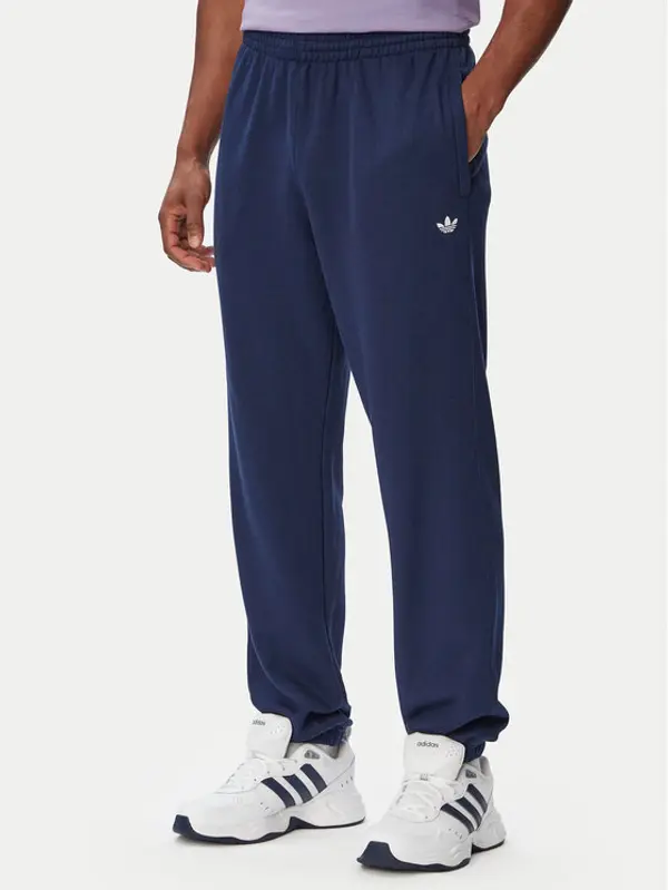 Adidas adidas Donji dio trenerke Trefoil Essentials French Terry KT2455 Tamnoplava Regular Fit