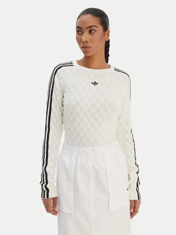 Adidas adidas Džemper Solid Spike KS6461 Écru Slim Fit
