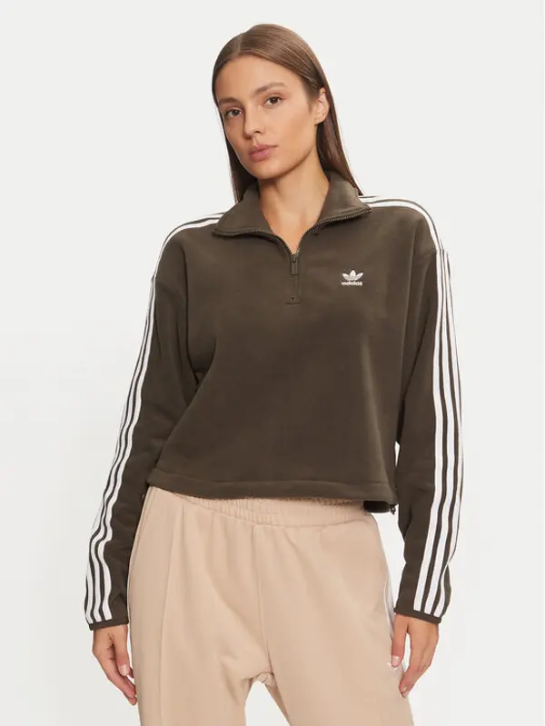 Adidas adidas Flis Polar Fleece 1/2 Zip IW3164 Zelena Loose Fit