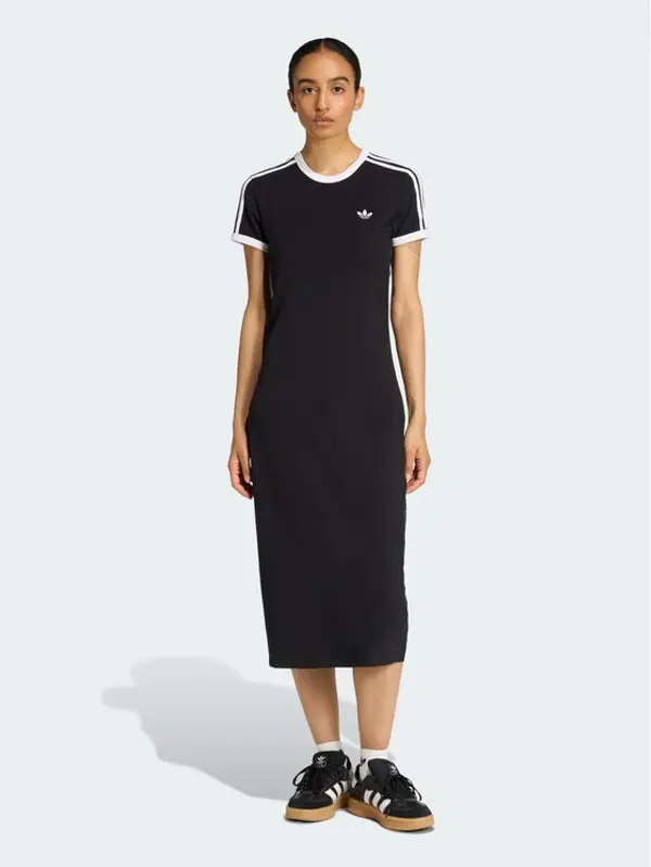 Adidas adidas Haljina za svaki dan 3 Stripes KD7978 Crna Slim Fit