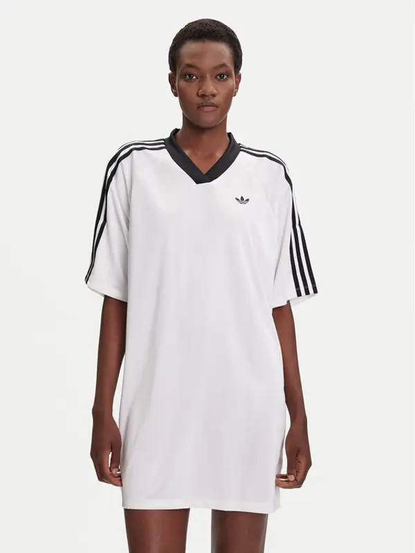Adidas adidas Haljina za svaki dan adicolor Football Jacquard KB8153 Bijela Oversize