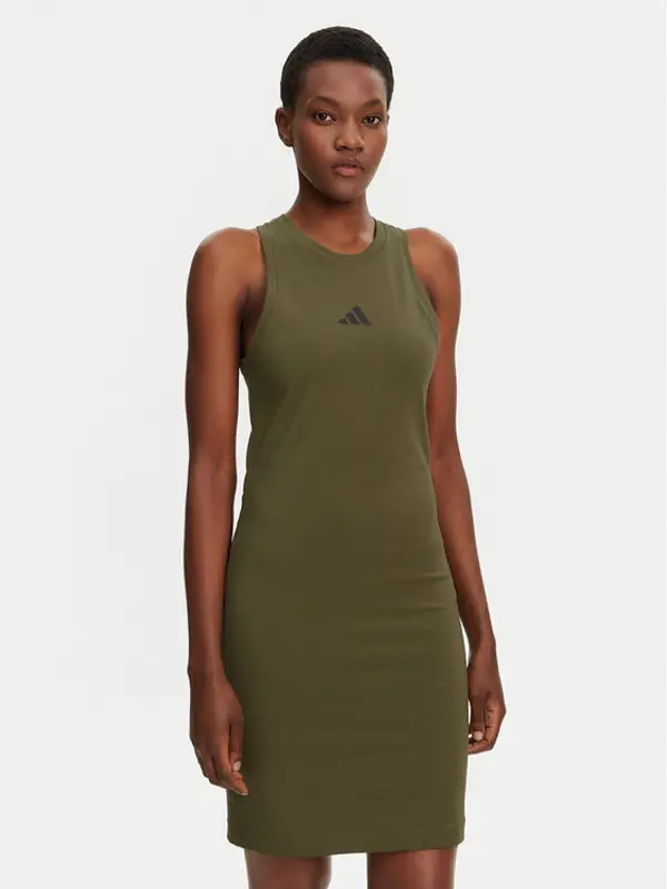 Adidas adidas Haljina za svaki dan Future Icons Small Logo JE0201 Zelena Slim Fit