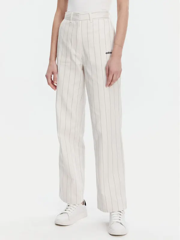 Adidas adidas Hlače Pinstripe JJ3483 Bijela Regular Fit