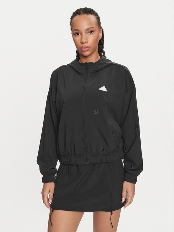 adidas adidas Jakna protiv vjetra Embroidery IS4321 Crna Loose Fit