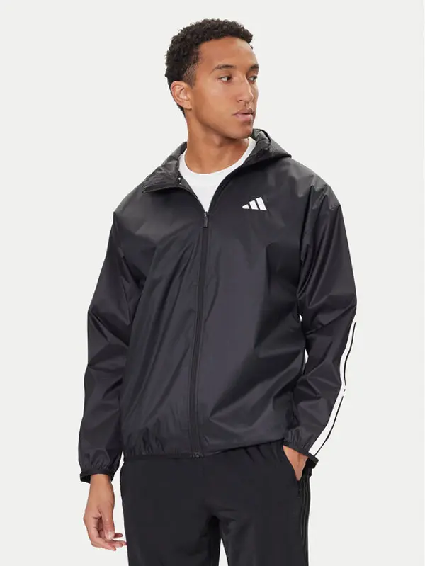 Adidas adidas Jakna protiv vjetra Essential 3-Stripes Ripstop IM7848 Crna Regular Fit