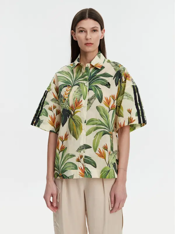 Adidas adidas Košulja FARM Premium JD6280 Zelena Loose Fit
