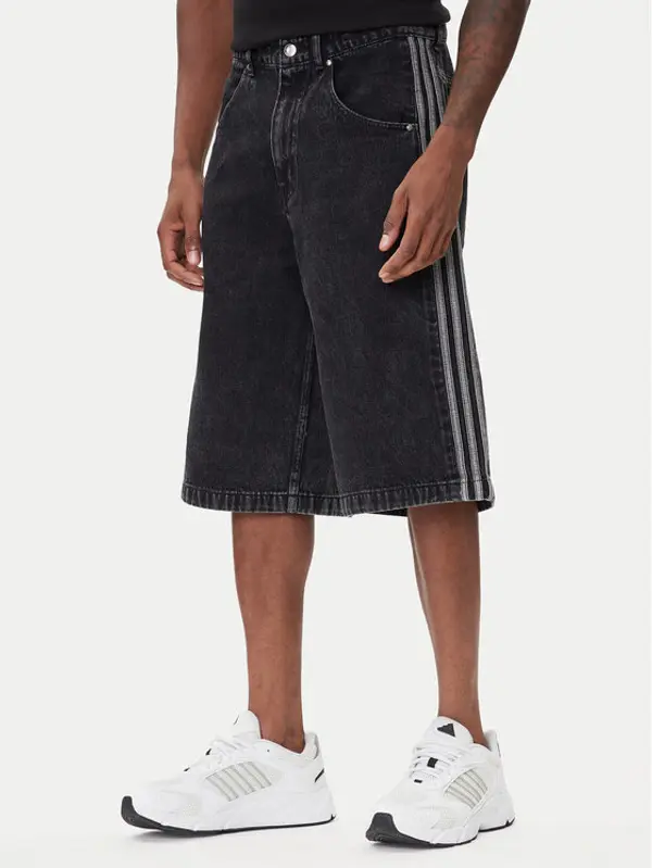 Adidas adidas Kratke traperice adicolor Denim Firebird JC6719 Crna Loose Fit