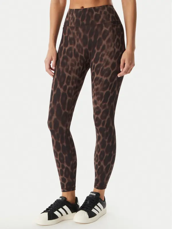 Adidas adidas Leggings Optime Power Leopard KF9094 Smeđa Slim Fit