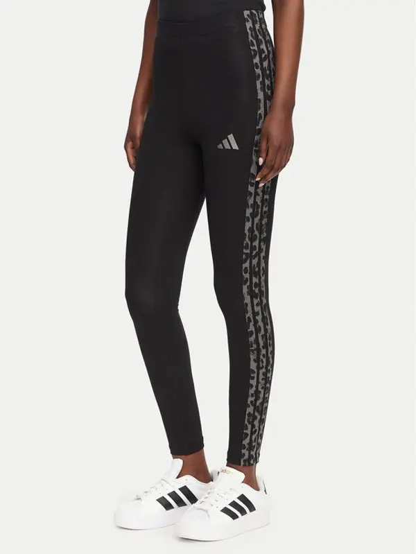 Adidas adidas Leggings Seasonal Essentials Print 3-Stripes KS7984 Crna Slim Fit