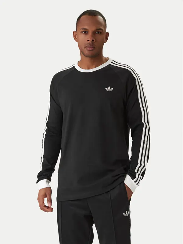 Adidas adidas Majica dugih rukava 3-Stripes KE3546 Crna Regular Fit