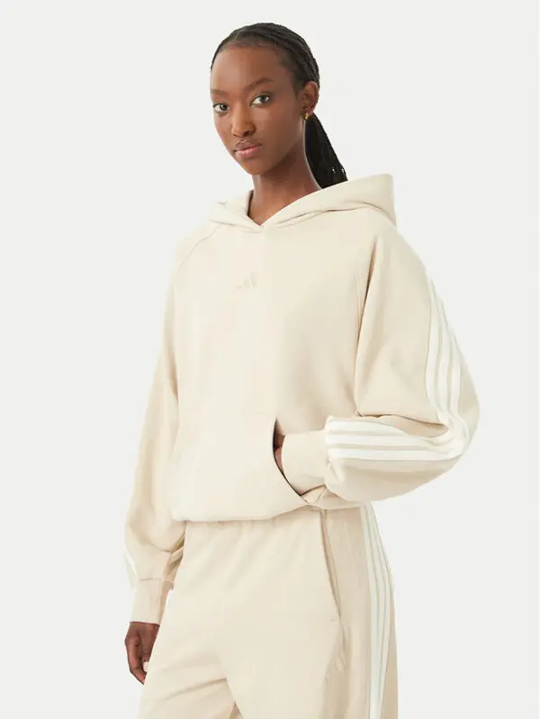 Adidas adidas Majica dugih rukava 3-Stripes KV9930 Svijetlo bež Loose Fit
