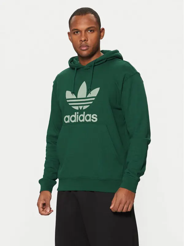 Adidas adidas Majica dugih rukava adicolor Classic Trefoil JN7011 Zelena Regular Fit