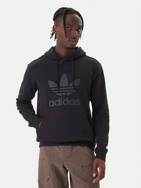 Adidas adidas Majica dugih rukava adicolor Classics Trefoil JY3766 Crna Regular Fit