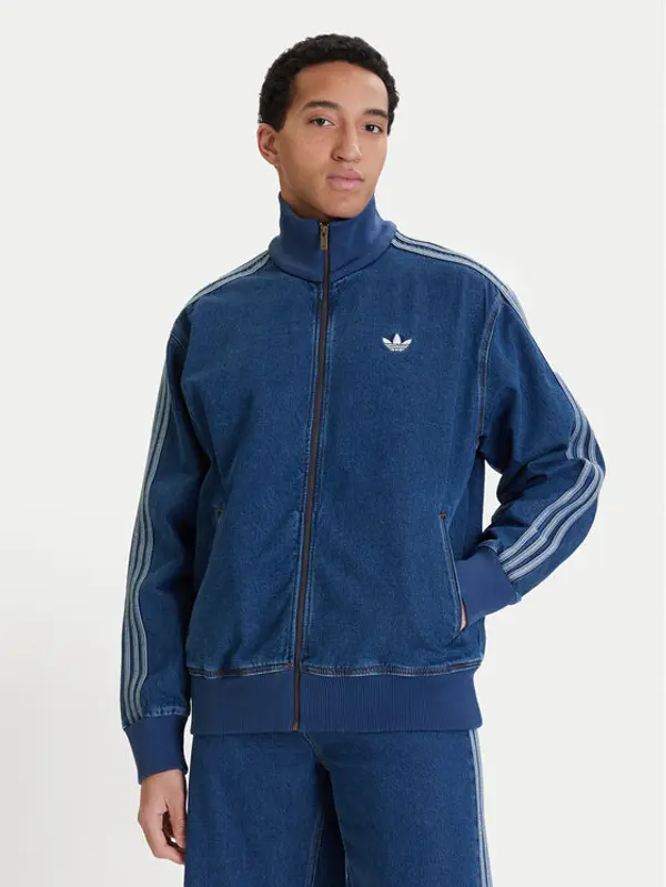 Adidas adidas Majica dugih rukava adicolor Denim Firebird KD1517 Plava Loose Fit