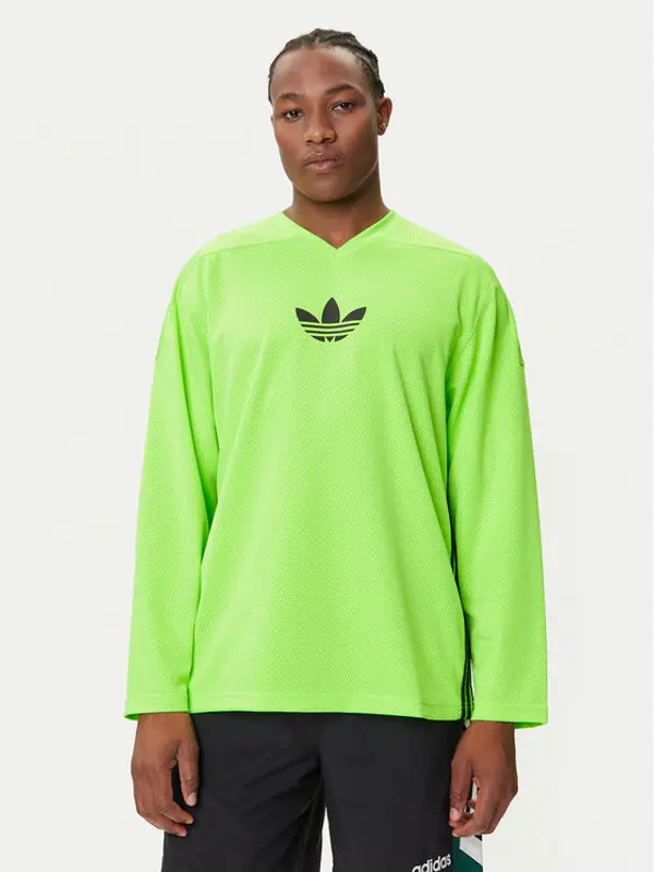 Adidas adidas Majica dugih rukava adicolor Mesh JW8379 Zelena Regular Fit