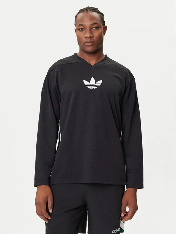 Adidas adidas Majica dugih rukava adicolor Mesh JY1307 Crna Regular Fit