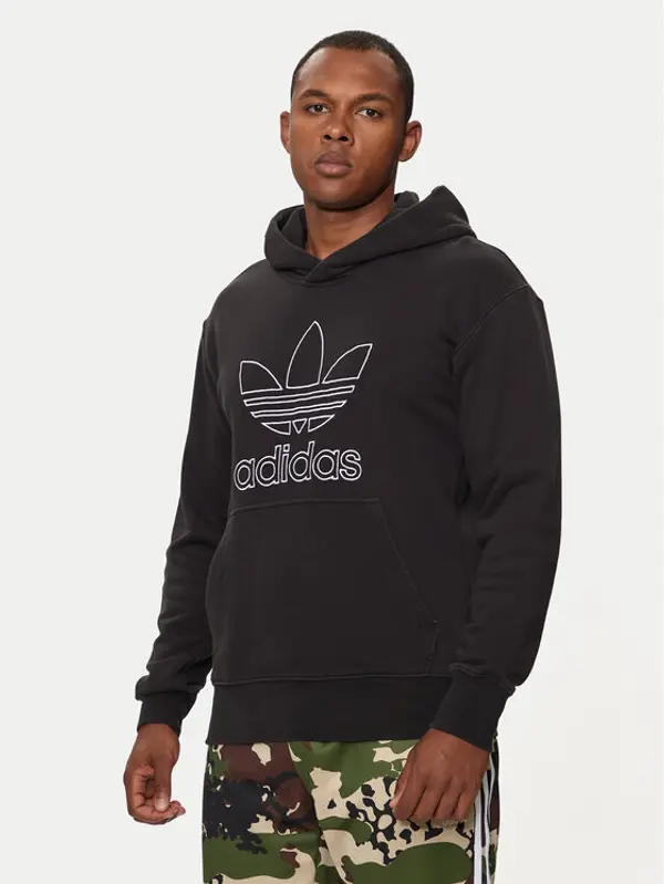 Adidas adidas Majica dugih rukava adicolor Outline Trefoil IU2373 Crna Loose Fit