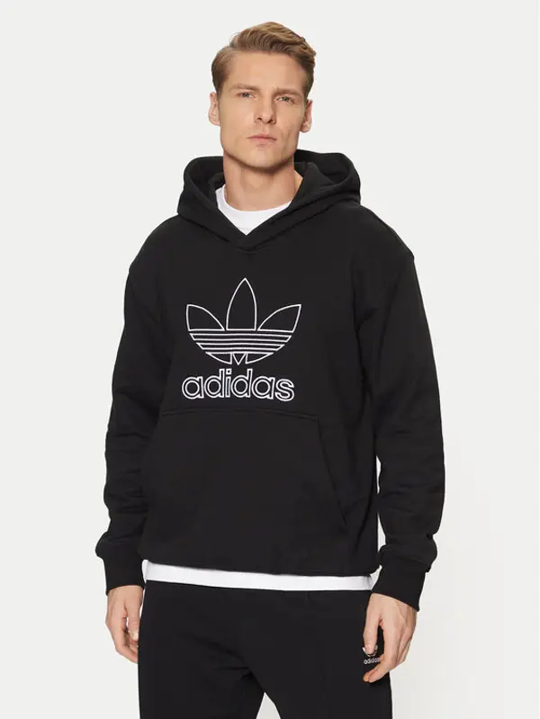 Adidas adidas Majica dugih rukava adicolor Outline Trefoil JP1079 Crna Loose Fit