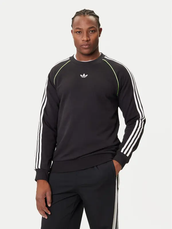 Adidas adidas Majica dugih rukava adicolor Piping JW5918 Crna Regular Fit