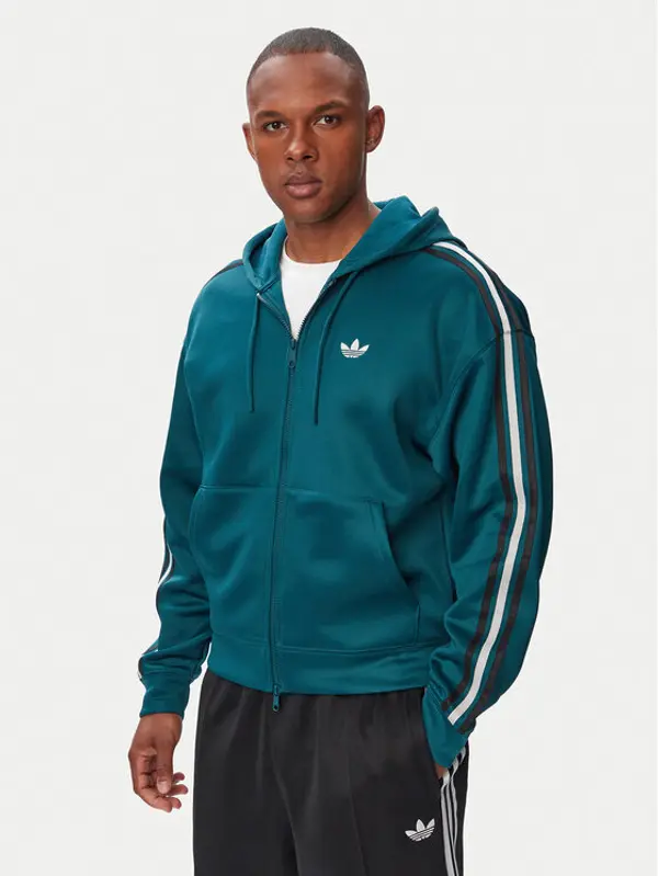 Adidas adidas Majica dugih rukava adicolor Spacer KS7423 Tamno zelena Oversize