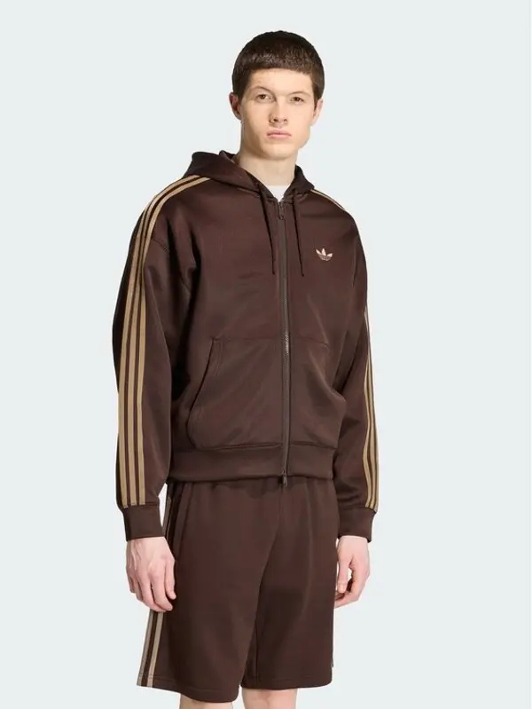 Adidas adidas Majica dugih rukava adicolor Spacer KS7426 Tamno smeđa Oversize