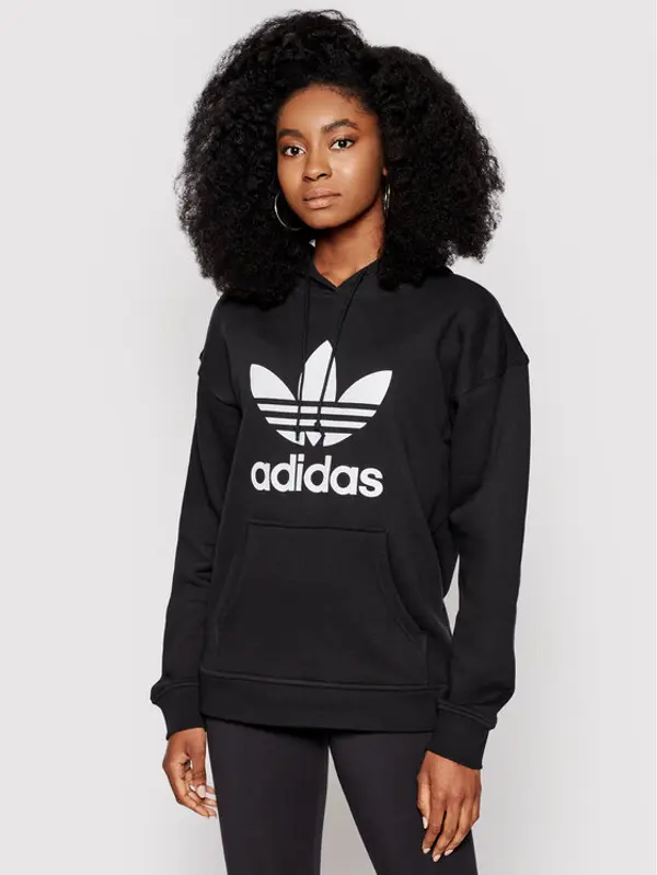 Adidas adidas Majica dugih rukava adicolor Trefoil FM3307 Crna Regular Fit