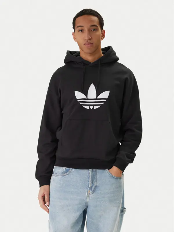 Adidas adidas Majica dugih rukava adicolor Trefoil KE0877 Crna Loose Fit