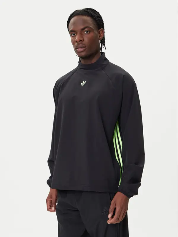 Adidas adidas Majica dugih rukava adicolor Woven Drill JW5957 Crna Loose Fit
